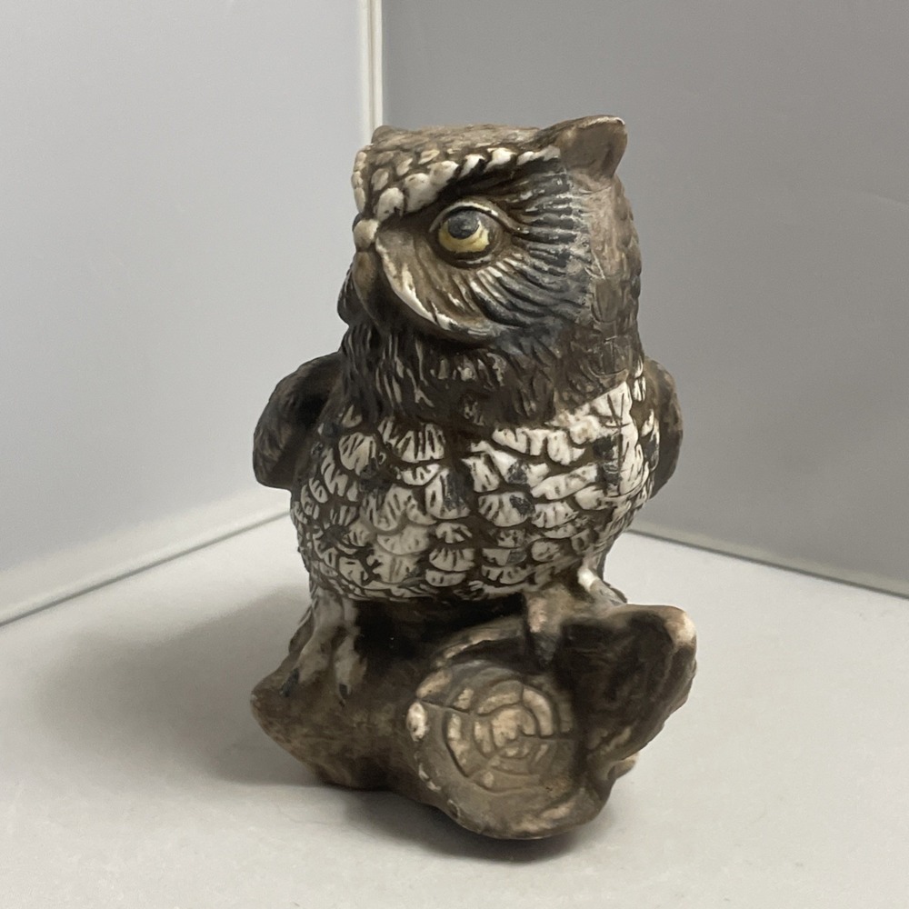 Vintage HOMCO Owl Figurine Painted Porcelain Branch Fall Decor Retro 80s - Picture 7 of 12